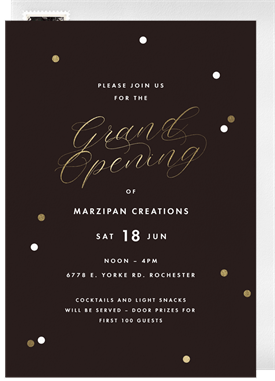 'Gilded Greeting' Grand opening Invitation