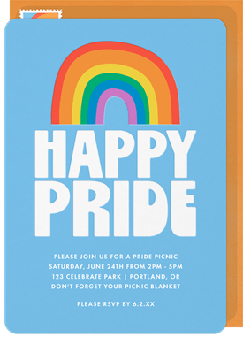 'Doodle Rainbow' Pride Invitation