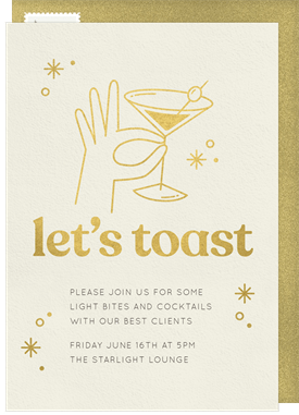 'Martini Toast' Happy Hour Invitation