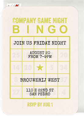 'Vintage Bingo' Company Retreat Invitation