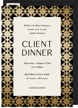'Bistro Tile' Dinner Invitation