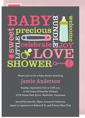 'Baby Jumble' Baby Shower Invitation
