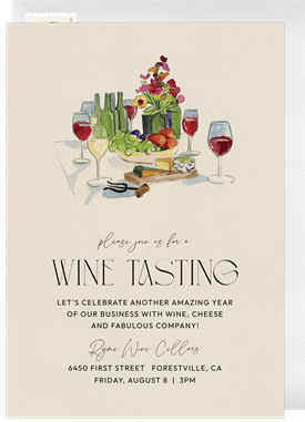'Wine Tasting' Company Retreat Invitation