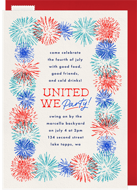 'United Fireworks' Fourth of July Invitation