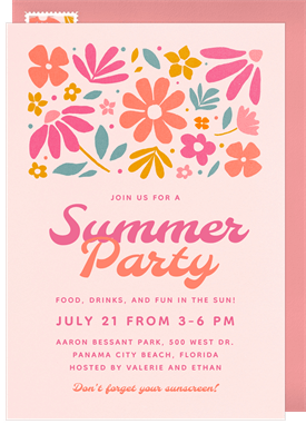 'Funky Florals' Summer Party Invitation