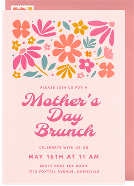 'Funky Florals' Mother's Day Invitation