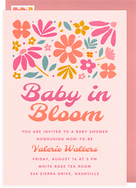 'Funky Florals' Baby Shower Invitation