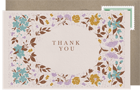 'Floral Meadow' Wedding Thank You Note