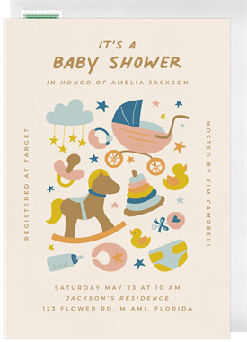 'Adorable Icons' Baby Shower Invitation