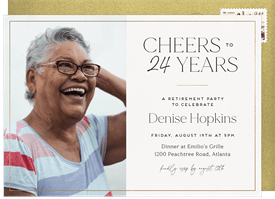 'Cheers to the Years' Retirement Invitation