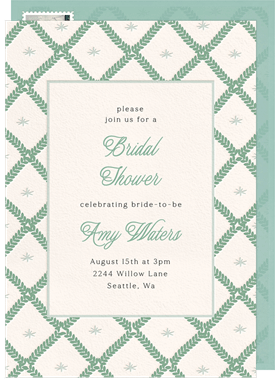 'Garden Trellis' Bridal Shower Invitation