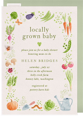 'Locally Grown' Baby Shower Card