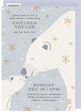'Polar Bear Duo' Baby Shower Invitation