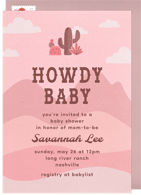 'Western Howdy Baby' Baby Shower Invitation