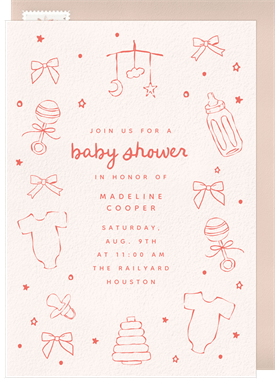 'Classic Baby Things' Baby Shower Invitation