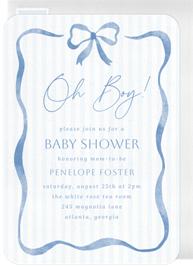 'Wavy Ribbon' Baby Shower Invitation