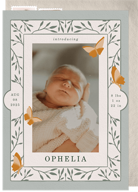 'Enchanted Beginnings' Birth Announcement