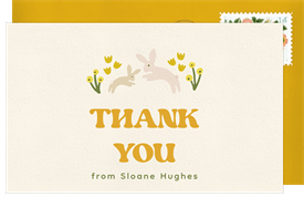 'Bunny Blossoms' Baby Shower Thank You Note