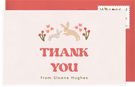 'Bunny Blossoms' Baby Shower Thank You Note