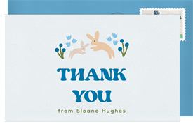 'Bunny Blossoms' Baby Shower Thank You Note