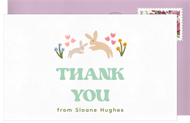 'Bunny Blossoms' Baby Shower Thank You Note