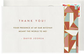 'Gilded Geo' Bar Mitzvah Thank You Note
