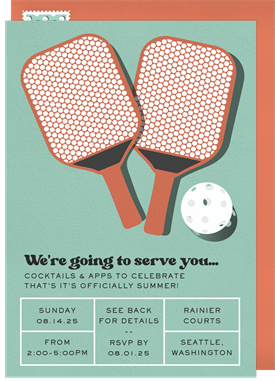 'Pickleball Court' Summer Party Invitation