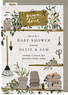 'Grown With Love' Baby Shower Invitation