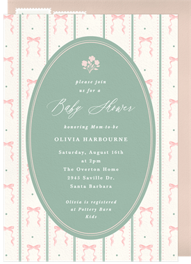 'Bows and Bouquets' Baby Shower Invitation