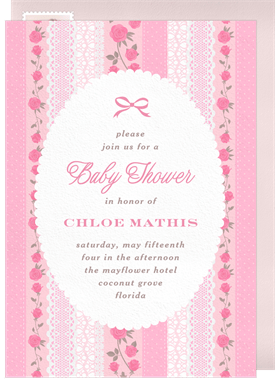 'Lace Garden' Baby Shower Invitation