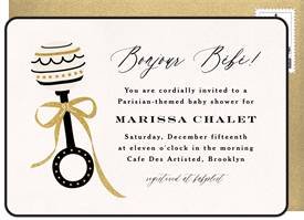 'Parisian Rattle' Baby Shower Invitation