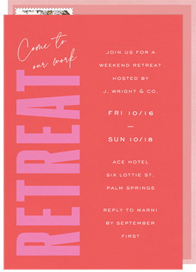 'Cheerful Retreat' Company Retreat Invitation