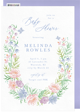 'Garden Wreath' Baby Shower Invitation