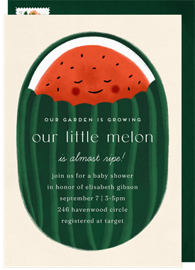 'Our Little Melon' Baby Shower Invitation