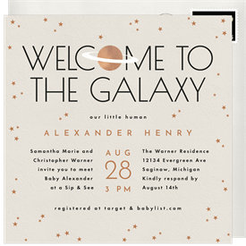 'Welcome to the Galaxy' Baby Shower Invitation