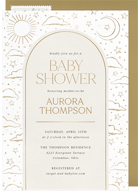 'Celestial Shimmer' Baby Shower Invitation