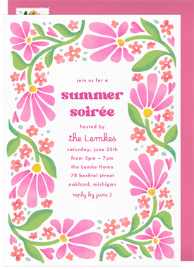 'Funky Flowers' Summer Party Invitation