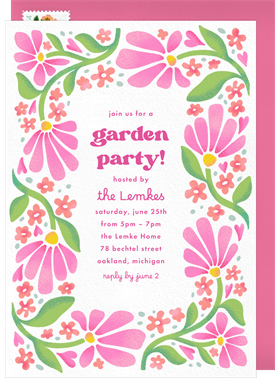 'Funky Flowers' Garden party Invitation