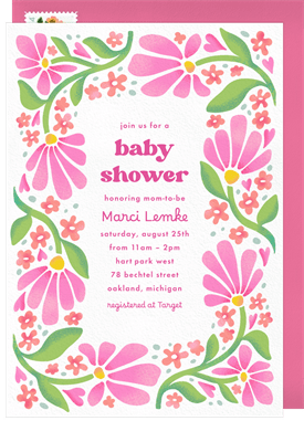 'Funky Flowers' Baby Shower Invitation