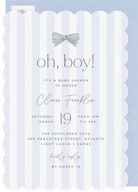 'Bitty Bow' Baby Shower Invitation