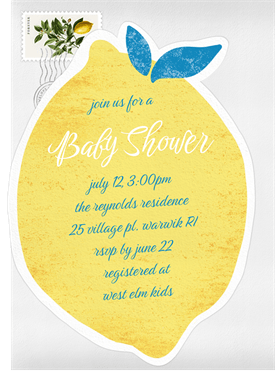 'Zesty Lemon' Baby Shower Invitation