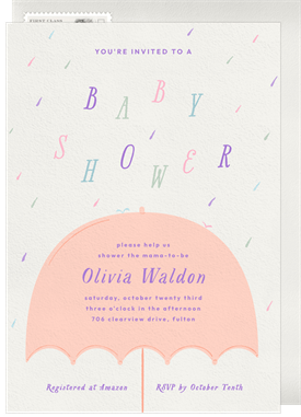 'Colorful Rain' Baby Shower Invitation