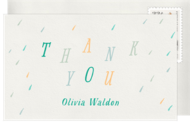 'Colorful Rain' Baby Shower Thank You Note