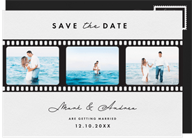 'Silver Screen Trio' Wedding Save the Date