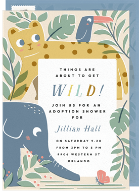 'Wild Safari Friends' Shower Invitation