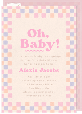 'Trendy Checkered Border' Shower Invitation