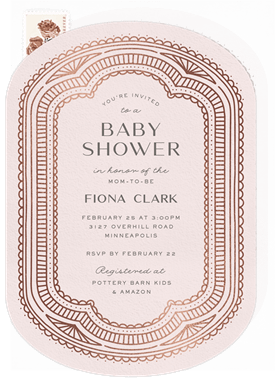 'Scallop Surround' Baby Shower Invitation