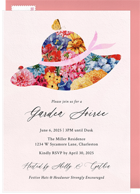 'Hats Off!' Garden party Invitation