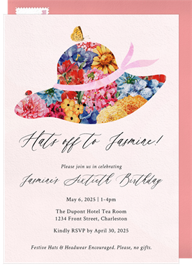 'Hats Off!' Adult Birthday Invitation