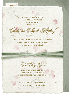 'Hand-Pressed Petals' Bridal Shower Invitation